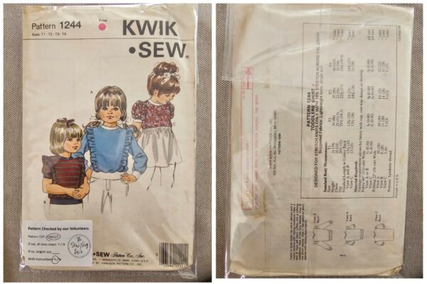 Pattern: Kwik Sew #1244 Toddlers Shirt. (Size T1-T4)