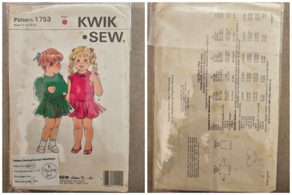 Pattern: Kwik Sew #1753 Toddlers Skirt & Tops. (Size T1-T4)