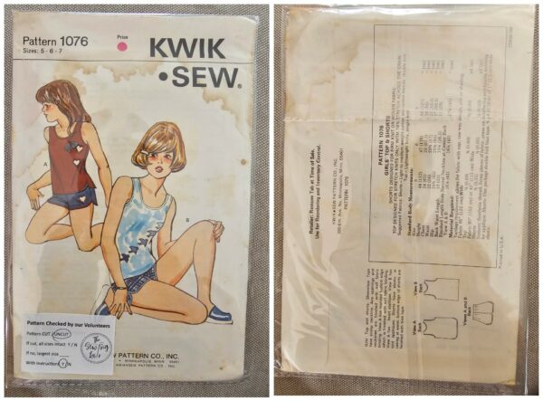 Pattern: Kwik Sew #1077 Girls Top & Shorts. (Size 5-7)