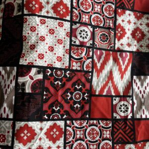Red Mosiacs Home Decorator Fabric. (145cm x 276cm)