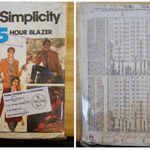 Pattern: (1991) Simplicity #7522 Womens Blazer. (Size 10-16)