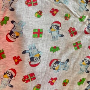 Bluey Christmas Cotton Spandex. (200cm x 310cm)