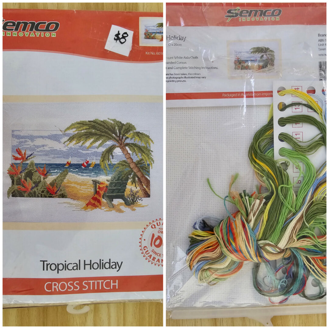 Kit: Semco Counted Cross Stitch Kit titled "Tropical Holiday"